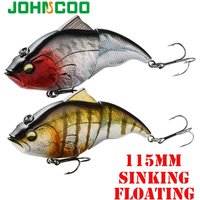 Lipless Vibration Lure Hard Fish Baits 115mm Crankbait Fishing Lures Slow Sinking Lure VIB Jointed Fishing Wobbler for Fishing