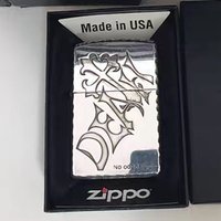 Zippo Engraved Gothic Ornate Cross Design with Hearts Thorns & Letters Polished Windproof Collection in box
