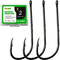 Long Shank Beak Baitholder Fishing Hook 100Pcs Bait Holder Jig Fishing Hooks with 2 Baitholder Barbs Size12-5/0 For Bass Fishing