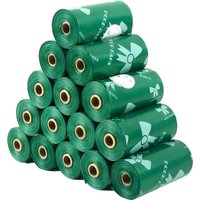 Leak-Proof Green Dog Poop Bags - Cute Waste Bag Prints for Pets, Polyethylene Material, Ideal for Large Dogs, Pet Waste