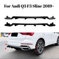 For Audi Q3 F3 Sline 2019+ SUV Rear Lip Spoiler Diffuser Rear Bumper Gloss Black Carbon Fiber Look Upgrade Car Accessories