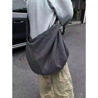 British Style Large Capacity Commuter Tote Bag Plaid Simple Lazy Style Neutral Canvas Bag with Zipper for Daily Use