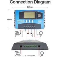 30A 50A 80A 100A MPPT Solar Charge Controller LCD Display 12V 24V AUTO Dual USB Solar Charge And Discharge Controller
