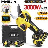 MELLWIN 60MM Elektryczne nożyce do gałęzi bezszczotkowe, akumulatorowe nożyczki do przycinania gałęzi drzew ogrodowych, kompatybilne z akumulatorem Makita 18V