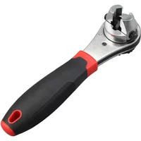 Multi-functional Adjustable 6-22mm Universal Ratchet Wrench Chrome Molybdenum Steel Straight Handle