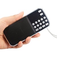 Mini FM Radio Receiver Portable Speaker 3W With Digital LCD Display Mp3 Music Player Support AUX USB TF Card Led Flashlight