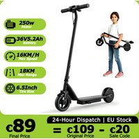 AOVOPRO KIDO K65 Elektroroller für Kinder 250W 18KM Reichweite 16KM/H Doppelbremse 6,5 Zoll E-Scooter Sicheres Geburtstagsgeschenk für Kinder Jungen und Mädchen