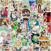 1 Pack Anime Sticker Dr.STONE Action Figures Ishigami Senkuu Kohaku Chrome Character Model Decorative Supplies Kid Gift Toy