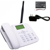 Fixed Wireless Phone 2G Desktop Telephone Support GSM 850/900/1800/1900MHZ SIM Card Cordless Phone with Antenna Radio Alarm Cloc