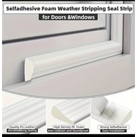 3/6M White Cladding Door and Window Seals wedge weather stripping seal strip Doors Gap Filler Noise Blocker Foam Tape Sealing