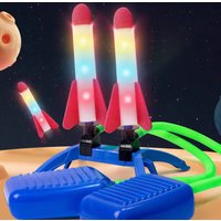 2026 Glowing Dual Rocket Stomp Toy Set, LED Light Up Flying Rockets, Perfect Birthday Gift & Party Favor for Children