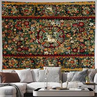 Vintage Medieval Forest Deer Wall Tapestry Artistic Nature Home Decor Hanging for Room