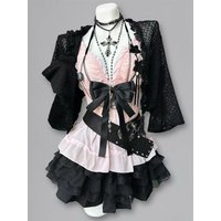 Summer Vintage Subculture Design Spicy Girls Suit Sweet Dark Hepburn Bow Pink Sling + Black Cardigan Short Skirt 3-piece Set