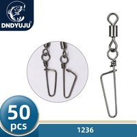 DNDYUJU 50pcs Fishing Rolling Bearing Swivels Solid Ring Interlock Snap For Fishhook Lure Fishing Connector Tackle Accessories