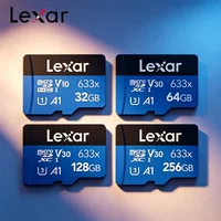100% Original Lexar Class 10 A1 Memory Card 256GB 128GB 64GB SDXC V30 U3 32GB SDHC V10 U1 Lexar 633x Micro SD Card Flash Microsd