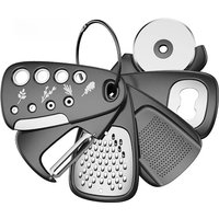 6 Pieces Kitchen Gadgets Set Space Saving Cooking Tools Cheese Grater Bottle Opener Vegetable Peeler Pizza Cutter Garlic Grinder