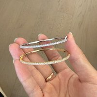 Fashion Classic Bangle Luxury Silver Color Bracelet With Stone For Women Wedding Party Small Bracelet High Quality Jewelry
