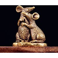Antique Brass Couple Mouse Figurines Miniatures Desktop Ornament Rat Small Statue Living Room Home Decoration Crafts Accessories