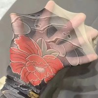 New Sexy Printed Women's Tights Stockings Perspective Mesh Peony Pantyhose Fake Tattoo Leggings Nylon Socks Summer