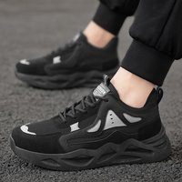 Anti Slip Outdoor Sport Shoes Fashion Comfortable Breathable Mesh Thick Soled Lace Up Casual Shoes Sneakers Men Running Shoes