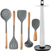 NEW Silicone Spatula Non Stick Pan Wooden Handle Silicone Vegetable Heat-resistant Silicone Cooking Spatula Spoon Kitchen tool