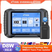 XTOOL D8W BT OBD2 Diagnostic Tool ECU Coding Bluetooth Automotive Scanner VAG Guided Topology Map with 42+ Reset CAN FD DOIP FCA