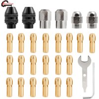 28Pcs Drill Chuck Set Dremel Rotary Tool Collet Adapter Quick Change Drill Polishing Engraver Replacement Accessories Set
