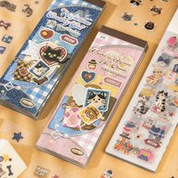 24 sheets/book, pet stickers, cute denim series, manual account, scrapbook, DIY decorative stickers