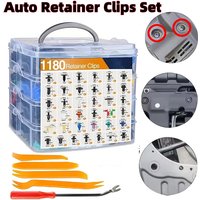 Multi-Purpose Car Retainer Clip Fastener Kit with Removal Tools for Body Bumper Door Trim Panel Installation & Repair