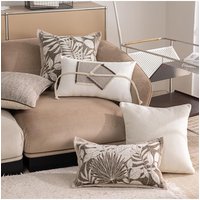 Modern Minimalist Patchwork Throw Pillow Cover - Elegant Lumbar Cushion for Sofa & Window Seat, Living Room Decor