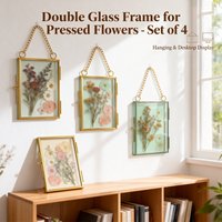 4Pcs Glass Frame Picture Hanging Frames Double Glass Frame Floating Photo Frame Wall Decor Pressed Flower Frames Home Decor