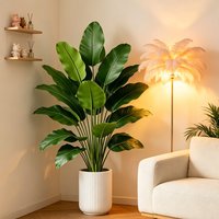 85cm-115cm Large Artificial Bird of Paradise Plants Tropical Fake Banana Leaves Faux Canna Plants Plastic Leaves For Home Decor