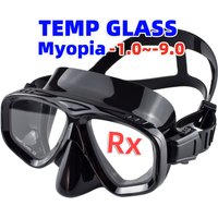 Masque de plongée optique pour myopie, verre de plongée, lunettes de natation, lunettes trempées, lecture pour myopie,-1.0 à -9.0