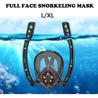 SMACO Full Face Snorkel Mask Compatiable with 0.5L/0.7L diving tank, with Anti-Fogand Camera Mount, Support Snorkel & Diving