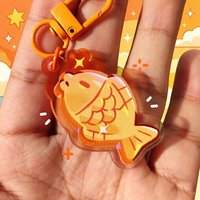 handmade Taiyaki Acrylic Charms Keychains Inspired by Japanese food gift