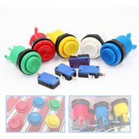 8pcs 28mm Happ Style American Push Button With Micro Switch Concave Cap For DIY Kit Arcade Button 30mm Hole Game Machine Parts