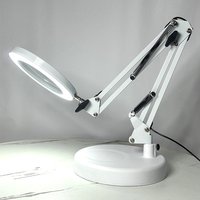 10x Lighted Magnifying Glass 5 Color Modes Continuously Dimmable 2-in-1 Table Lamp Clip Lamp Magnifying Glass