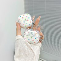Simple Candy Color Polka Dots Transparent With Pendant Earphone Cover Case for Samsung Galaxy Buds4 3 2 Pro FE Live Core