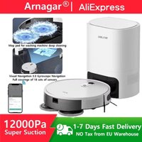 Arnagar S10 Roboter-Staubsauger 12000Pa 5200mAh Automatische Staubabsaugung Wischfunktion Geräuscharm APP-Steuerung für Haushalt und Haustiere