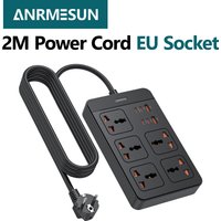 EU AC Plug Power Strip Wall Mounted 2400W Multitap Socket Network Filter With USB Charging Network Filter Adapter