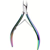 1pc Iridescent Rainbow Stainless Steel Cuticle Nipper Hypoallergenic, Precision Manicure & Pedicure Tool Dead skin pliers nail
