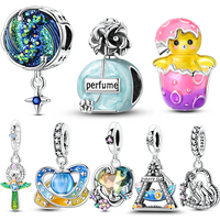 Original 925 Silver Plated Charms Perfume Bottle Kitty Chick Beads Diy Jewelry Gift For Women Fit Bracelet Pendants Dangle