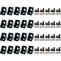 20 Sets 2020 Aluminum Extrusion Profile Corner Bracket 20 Series Right Angle L Connector wtih Nut for 20/20 Rail Perfil Extruded
