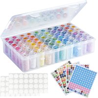 Conteneur de peinture diamant avec numéros de couleur, 60 bouteilles, étiquettes autocollantes, perles, boîte de rangement, outils d'organisation