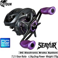 Leydun SEAYUR DC Fishing Reel 7.2:1 6+1BB Max Drag 4.5kg Digital Control Long Cast Fresh Saltwater Reel Baitcasting Fishing Coil