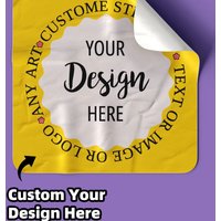 1/70/120/240 Pcs Custom Square Clear Waterproof Stickers Personalized for Party Label Packaging