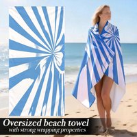 Sunburst Striped Oversized Beach Towel Patterned Sunscreen And Windproof Suitable For Swimming Pool Camping Travel Blanket