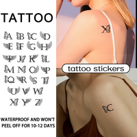 English Letter Waterproof Temporary Tattoo for Arm, Neck, Shoulder, and Clavicle, Long-Lasting, Realistic Fake Tattoo