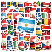 35pcs Country Flag Stickers Waterproof Vinyl World Flags Sticker Pack National Emblem Decal for Laptop Travel Suitcase Luggage