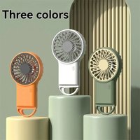 Mini Foldable USB Rechargeable Handheld Cooler Cartoon Fan Built-in Hook Dual Use Lightweight For Outdoor Travel Home Office